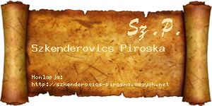 Szkenderovics Piroska névjegykártya